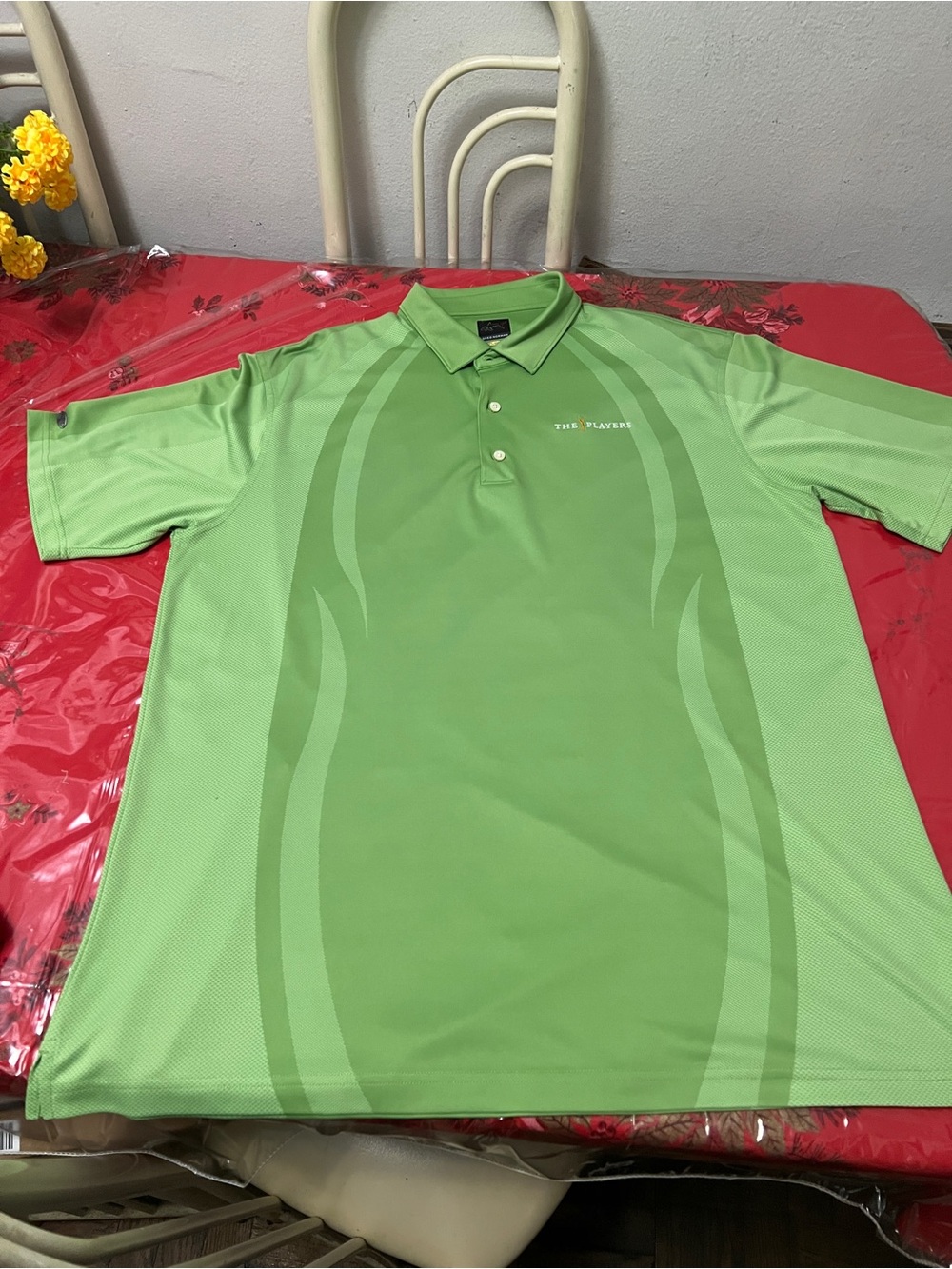 GREG NORMAN TPC “THE PLAYERS” GREEN PERFORMANCE DRY FIT POLO SHIRT MENS SIZE XL